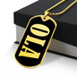 Ola v02 - 18k Gold Finished Luxury Dog Tag Necklace