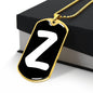 Initial Z v3b - 18k Gold Finished Luxury Dog Tag Necklace