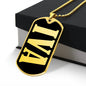 Iva v02 - 18k Gold Finished Luxury Dog Tag Necklace