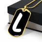 Initial L v3b - 18k Gold Finished Luxury Dog Tag Necklace