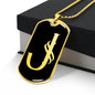 Initial J v001-32 - 18k Gold Finished Luxury Dog Tag Necklace