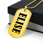 Elise v01 - 18k Gold Finished Luxury Dog Tag Necklace