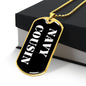 Navy Cousin v3 - 18k Gold Finished Luxury Dog Tag Necklace
