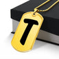 Initial T v1b - 18k Gold Finished Luxury Dog Tag Necklace