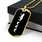 Mama Wolf With 3 Pups v3 - 18k Gold Finished Luxury Dog Tag Necklace
