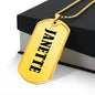 Janette v01 - 18k Gold Finished Luxury Dog Tag Necklace