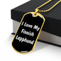 Love My Finnish Lapphund v6 - 18k Gold Finished Luxury Dog Tag Necklace