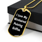 Love My Wirehaired Pointing Griffon v6 - 18k Gold Finished Luxury Dog Tag Necklace