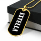 Estella v03 - 18k Gold Finished Luxury Dog Tag Necklace