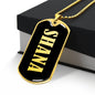 Shana v02 - 18k Gold Finished Luxury Dog Tag Necklace