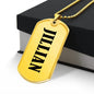 Jillian v01 - 18k Gold Finished Luxury Dog Tag Necklace