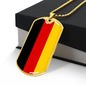 German Flag - 18k Gold Finished Luxury Dog Tag Necklace