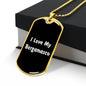 Love My Bergamasco v6 - 18k Gold Finished Luxury Dog Tag Necklace