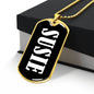 Susie v01w - 18k Gold Finished Luxury Dog Tag Necklace