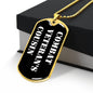 Combat Veteran's Cousin v3 - 18k Gold Finished Luxury Dog Tag Necklace