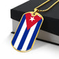 Cuban Flag - 18k Gold Finished Luxury Dog Tag Necklace