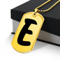 Initial E v1b - 18k Gold Finished Luxury Dog Tag Necklace