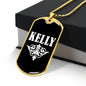 Kelly v03a - 18k Gold Finished Luxury Dog Tag Necklace