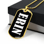 Erin v01w - 18k Gold Finished Luxury Dog Tag Necklace