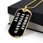 Combat Veteran's Aunt v3 - 18k Gold Finished Luxury Dog Tag Necklace