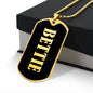 Bettie v02 - 18k Gold Finished Luxury Dog Tag Necklace