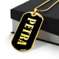 Petra v02 - 18k Gold Finished Luxury Dog Tag Necklace