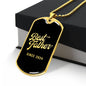 Best Father Since 2024 v2 - 18k Gold Finished Luxury Dog Tag Necklace
