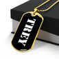 Trey v3 - 18k Gold Finished Luxury Dog Tag Necklace