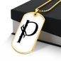 Initial P v001-34 - 18k Gold Finished Luxury Dog Tag Necklace