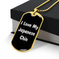 Love My Japanese Chin v6 - 18k Gold Finished Luxury Dog Tag Necklace