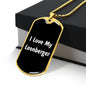 Love My Leonberger v6 - 18k Gold Finished Luxury Dog Tag Necklace