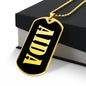 Aida v02 - 18k Gold Finished Luxury Dog Tag Necklace