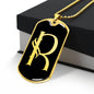 Initial R v001-32 - 18k Gold Finished Luxury Dog Tag Necklace
