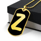 Initial Z v2b - 18k Gold Finished Luxury Dog Tag Necklace