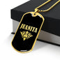 Juanita v02a - 18k Gold Finished Luxury Dog Tag Necklace