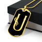 Initial U v001-32 - 18k Gold Finished Luxury Dog Tag Necklace
