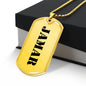 Jamar - 18k Gold Finished Luxury Dog Tag Necklace