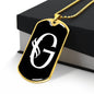 Initial G v001-33 - 18k Gold Finished Luxury Dog Tag Necklace