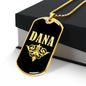 Dana v02a - 18k Gold Finished Luxury Dog Tag Necklace