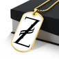 Initial Z v001-34 - 18k Gold Finished Luxury Dog Tag Necklace