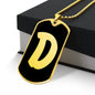 Initial D v2b - 18k Gold Finished Luxury Dog Tag Necklace