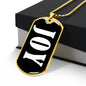 Joy v01w - 18k Gold Finished Luxury Dog Tag Necklace