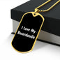 Love My Boxerdoodle v6 - 18k Gold Finished Luxury Dog Tag Necklace
