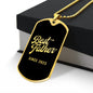 Best Father Since 2023 v2 - 18k Gold Finished Luxury Dog Tag Necklace
