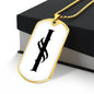 Initial I v001-34 - 18k Gold Finished Luxury Dog Tag Necklace