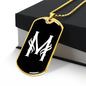Initial M v001-33 - 18k Gold Finished Luxury Dog Tag Necklace