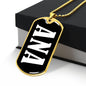 Ana v01w - 18k Gold Finished Luxury Dog Tag Necklace