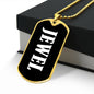 Jewel v03 - 18k Gold Finished Luxury Dog Tag Necklace
