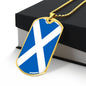 Scottish Flag - 18k Gold Finished Luxury Dog Tag Necklace