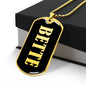 Bette v02 - 18k Gold Finished Luxury Dog Tag Necklace